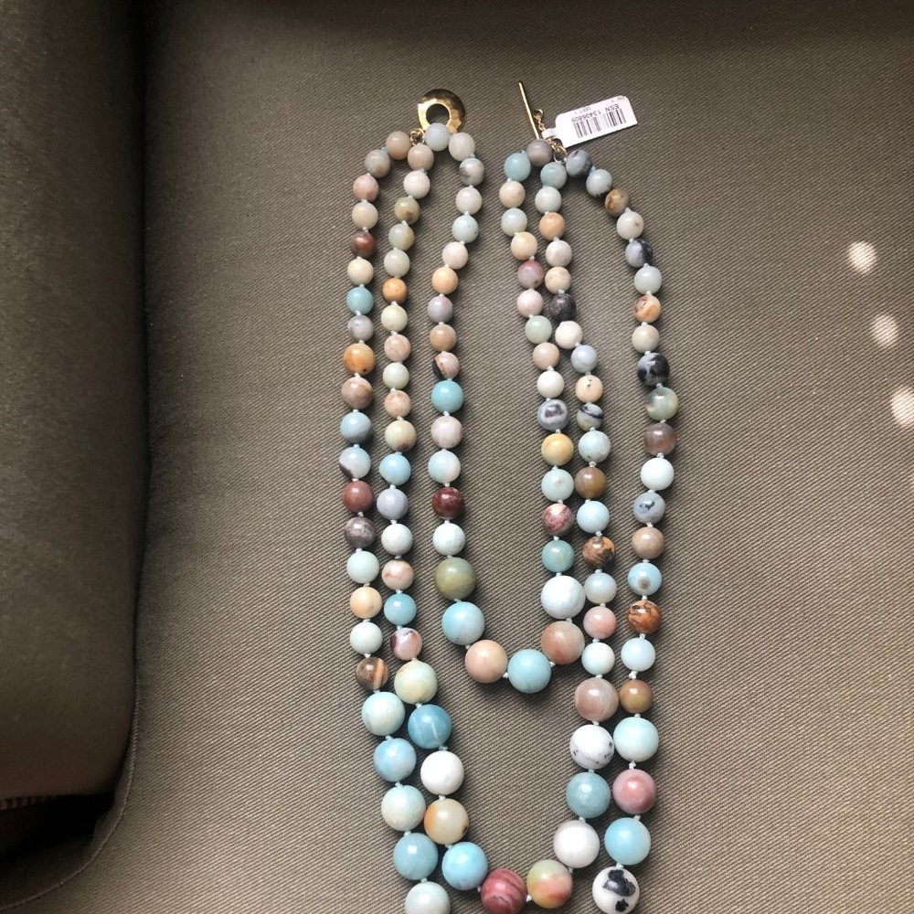 Rarities Carol Brodie 3 STRAND  Amazonite Necklace - Picture 2 of 13